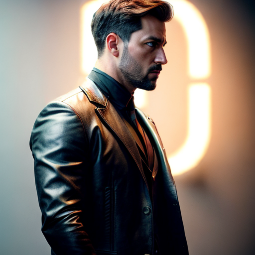 a man in a leather jacket